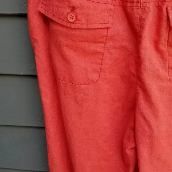 Joe Fresh Red Draw String Cropped Pants Size 8 - Picture 8 of 11